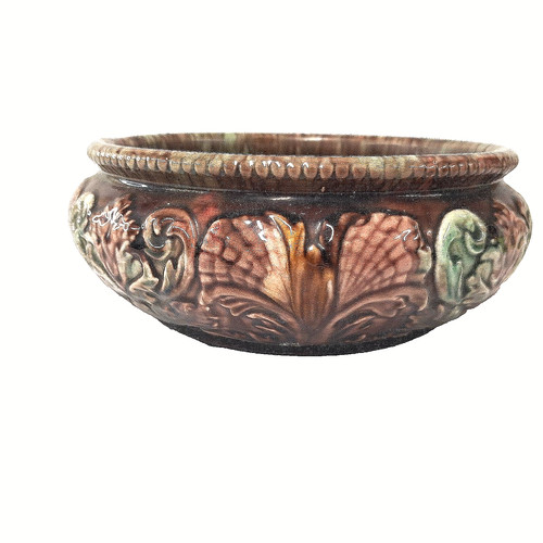 Antique majolica style shell - antique,