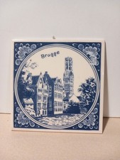 Handpainted Delft Brugge Belguim Souvenir Ceramic Tile Du Pont