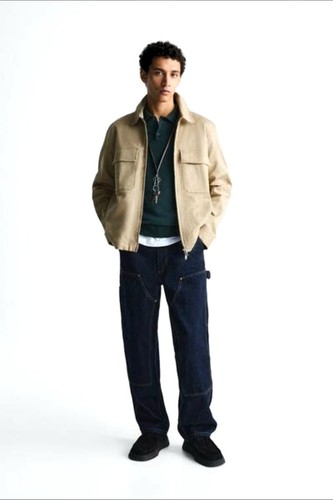 Zara textured overshirt with - textured,