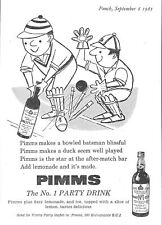 1961 Advert for PIMMS No.1 'The Party Drink' #3 Original CRICKET Print Ad 488/16