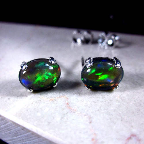 Natural black opal cabochon - natural,
