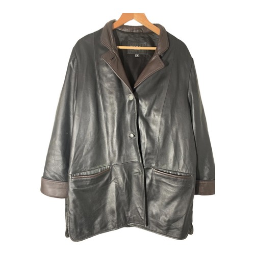 Leather two toned jacket size - leather,