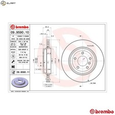 2x BRAKE DISC 09.9590.11 FOR