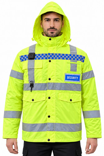 Hiviz security rain jacket - rain,