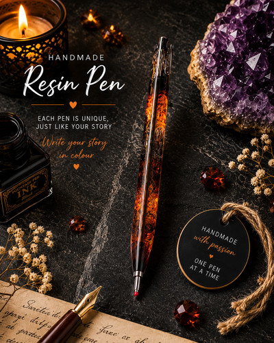 Handmade resin pen - handmade, luxury