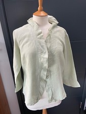 CUT LOOSE BLOUSE/JACKET SIZE MEDIUM, SOFT LIME GREEN, 100% LINEN, VERSATILE WEAR