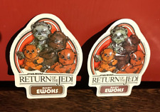 STAR WARS 1983 RETURN OF THE JEDI 2 BABY EWOKS 3D EMBOSSED STICKERS FUN PRODUCTS