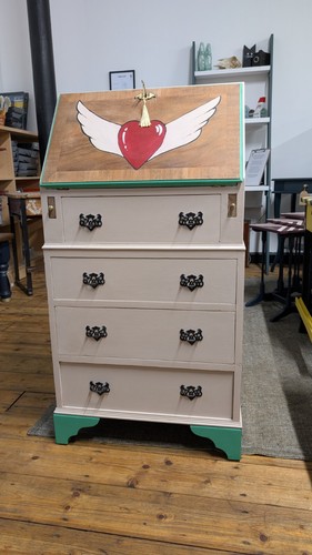 Hand painted writing - painted, bureau