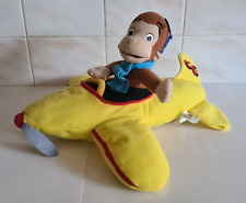 Kellytoy Curious George Flying In Yellow Airplane 42cm Plush Soft Toy