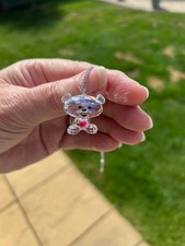 Swarovski Crystal Bo Bear SO SWEET 3D  Pendant on Chain with swan hallmark