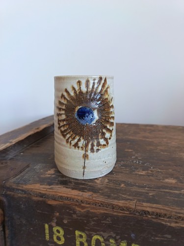 Vintage studio pottery floral - pottery,