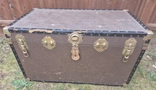 Vintage Overpond Large Luggage Travel Trunk Metal