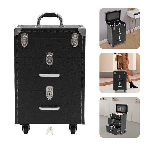 Rolling makeup travel case - rolling,