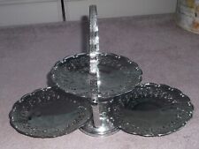 Vintage Chromed 3 Plate Folding Cake Stand