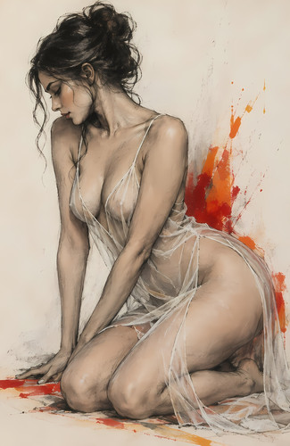 Abstract women naked nude - abstract,