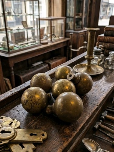 Pair antique heavy solid - pair,
