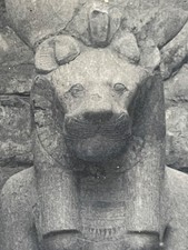 GODDESS SEKHMET STATUE KARNAC TEMPLE EGYPT 1901 PLATINUM PRINT PHOTOGRAPH