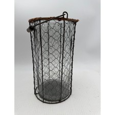 Rustic Wire Mesh Glass Lantern