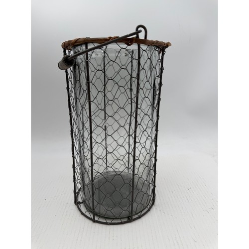 Rustic wire mesh glass lantern - rustic,