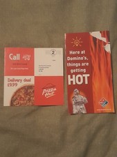 Vintage 2001 Domino's Pizza + Pizza Hut leaflet menus