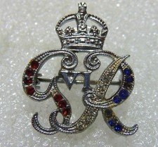 1937 George VI Coronation "Jewelled" Pin Badge / Brooch