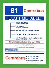 Bus Timetable - Centrebus - S1 - St Albans to Mile House Estate - May 2005