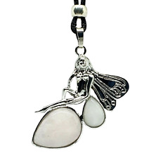 Fairy Pendant Quartz Natural Gemstone Cord Necklace Ethnic Bohemia Jewellery
