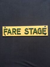 Vintage Cast Allum. Fare Stage Bus Stop Coach Sign Nameplate Not Enamel Or Iron