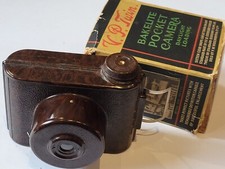 Uncommon Brown Bakelite VP Twin 127 Camera With Part Original Box, Nice Example