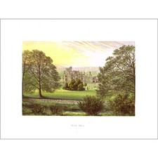 Ilam Hall, Ashbourne Staffordshire - Antique Woodblock Print 1880
