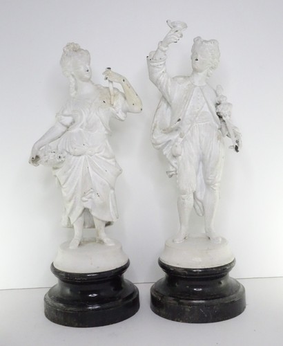 Pair victorian spelter french - victorian,