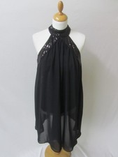 ARIELLA Black Chiffon Trapeze