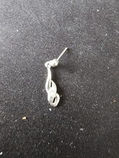 Single White Gold Drop Earring