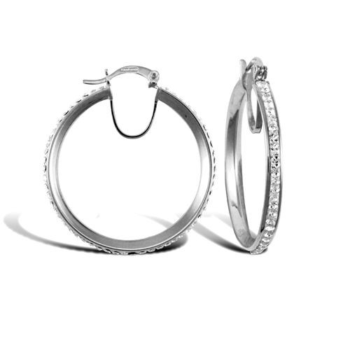 Creole earrings 9ct white - creole, gold