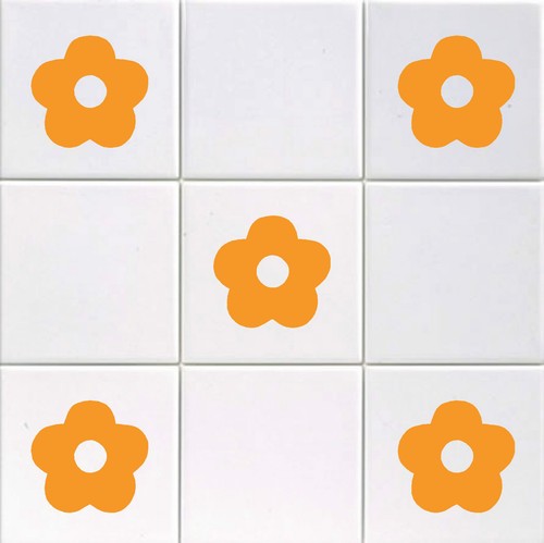 Flower vinyl tile decals - flower,