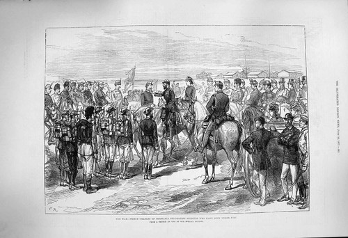 Original old antique print - old,