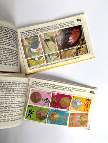 Vintage stamp albums with - 2,