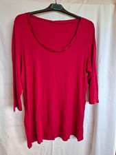 Ladies 3/4 Length Sleeve T-Shirt Top ~ Bright Cerise Pink Colour ~ Size 18 ~ M&S