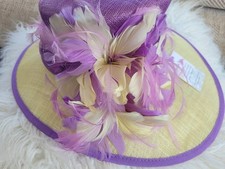 Jacques Vert Wedding Hat Lilac Flowers Mother Of Bride Wedding Formal Races 