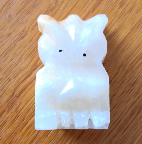 White stone owl - stone, ornament