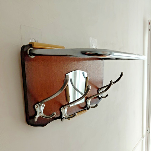 Vintage wall coat rack shelf - wall,