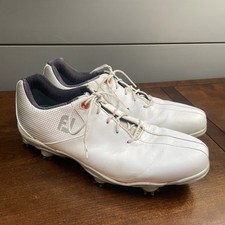 FootJoy FJ 53316 DNA Helix Spiked Golf Shoes White Leather Mens US Size 10.5
