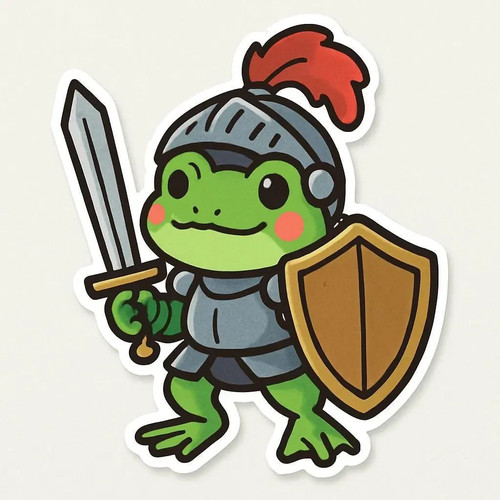 Sticker frog knight car - 4,