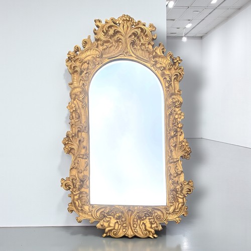 Antique french giltwood mirror - french,