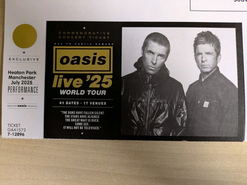 Genuine oasis souvenir ticket - oasis,