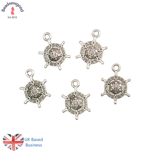 Ships wheel helm pendant - wheel,