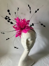 Cerise/BlackFeather Fascinator