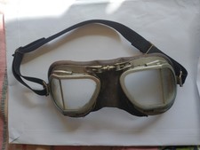 1940's Motorcycle Goggles, Split Screen, Leather Lined.