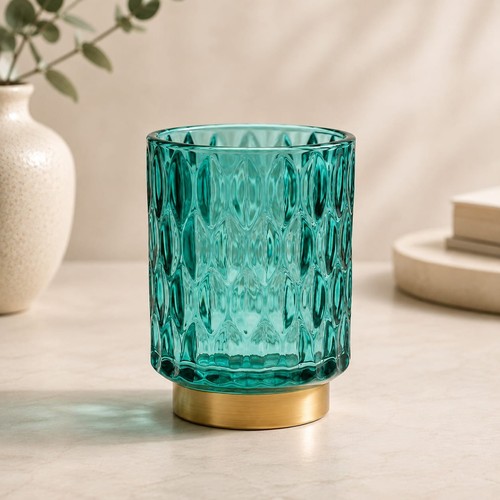 Nutmeg teal coloured - teal, glass