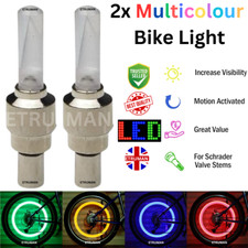 2x Multicolour Valve Bike Lights Dust Cap Tyre LED NEON Car Bike Wheel Safety